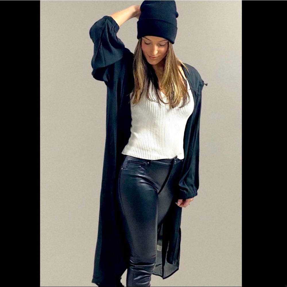 Oversized sheer jacket with hood